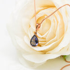 9ct Rose Gold Iolite Teardrop Pendant - Jordans Jewellers