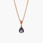 9ct Rose Gold Iolite Teardrop Pendant - Jordans Jewellers