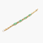 14ct Yellow Gold Marquise Jade Panel Bracelet