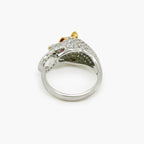 Silver Gold Plated CZ Panther Ring - Jordans Jewellers