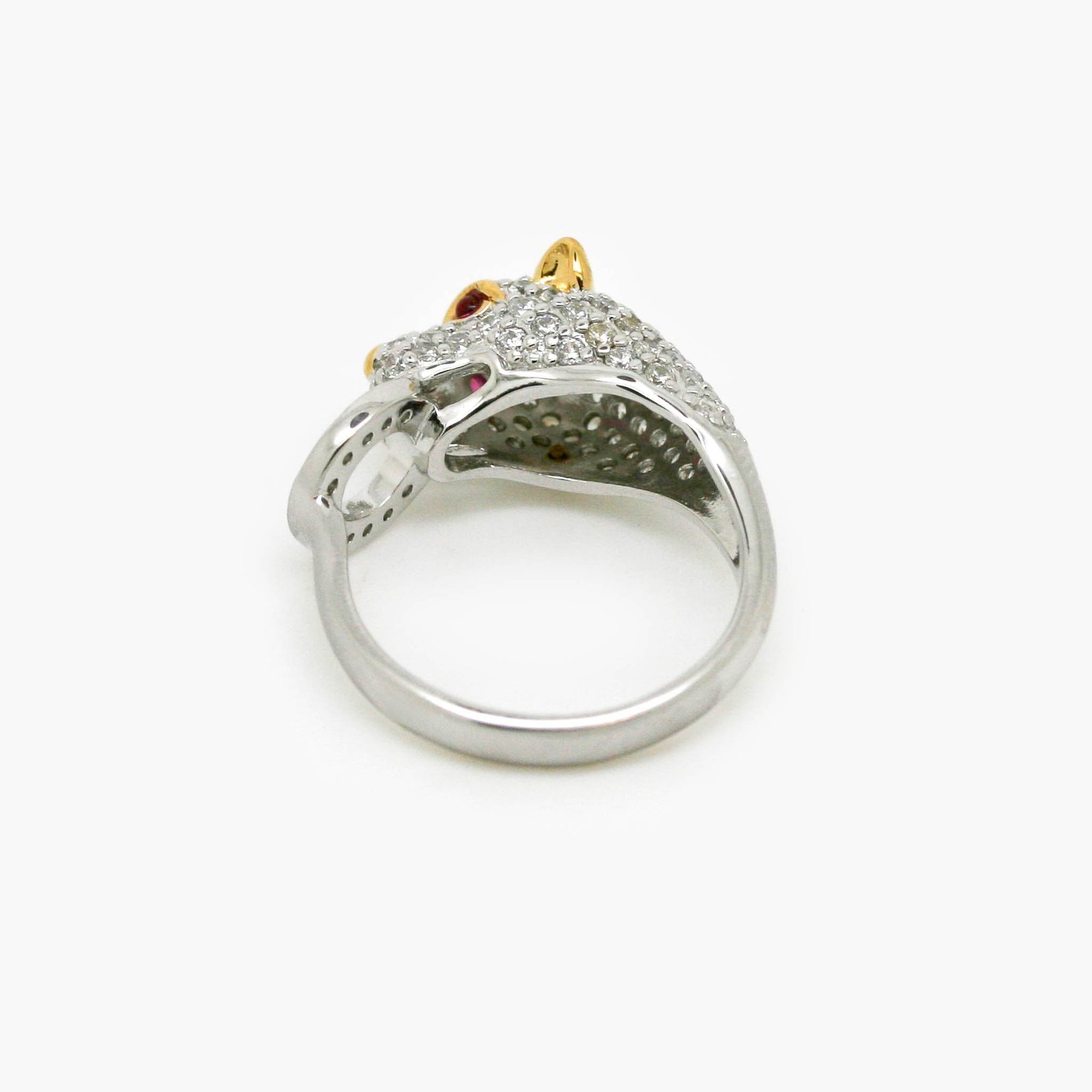 Silver Gold Plated CZ Panther Ring - Jordans Jewellers