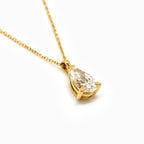 18ct Yellow Gold Pear Lab Grown Diamond Pendant Necklace