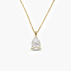 18ct Yellow Gold Pear Lab Grown Diamond Pendant Necklace