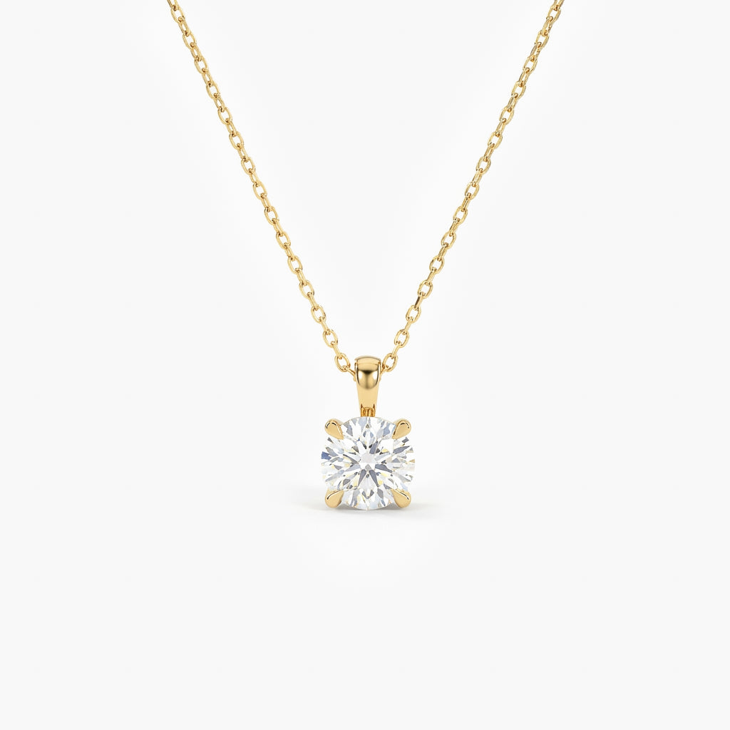18ct Yellow Gold 1.51ct Lab Grown Diamond Solitaire Necklace