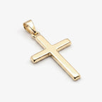 9ct Gold Large Cross Pendant - side angle