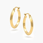 9ct Yellow Gold Knife Edge Hoop Earrings