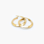 9ct Yellow Gold Knife Edge Hoop Earrings