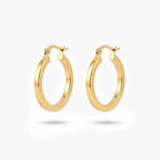 9ct Yellow Gold Square Tube Hoop Earrings