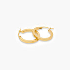 9ct Yellow Gold Square Tube Hoop Earrings
