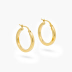 9ct Yellow Gold Square Tube Hoop Earrings
