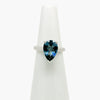 London Blue Topaz Ring 9ct White Gold