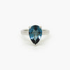 London Blue Topaz Ring 9ct White Gold