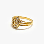 9ct Yellow Gold Diamond Leaf Ring