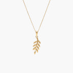 9ct Yellow Gold Polished Leaf Pendant Necklace