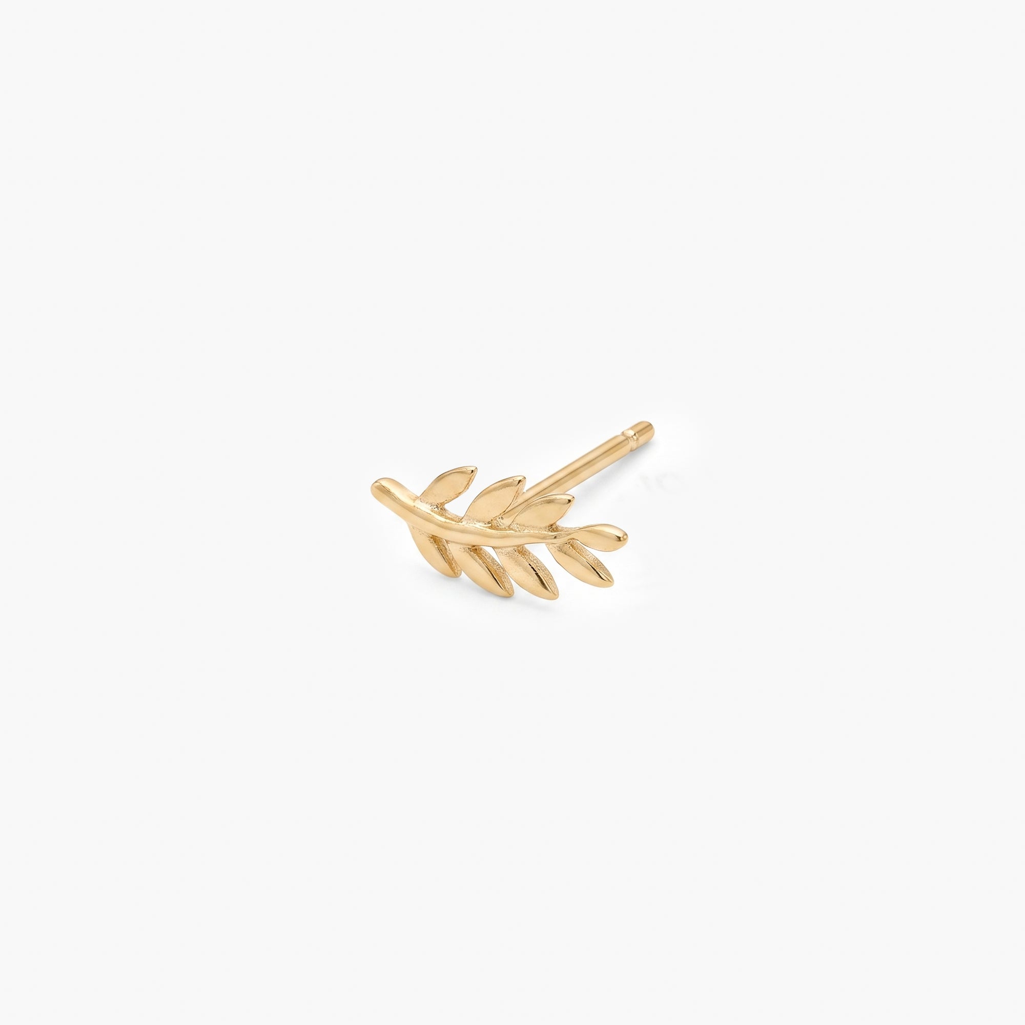 9ct Yellow Gold Polished Leaf Stud Earrings
