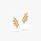 9ct Yellow Gold Polished Leaf Stud Earrings