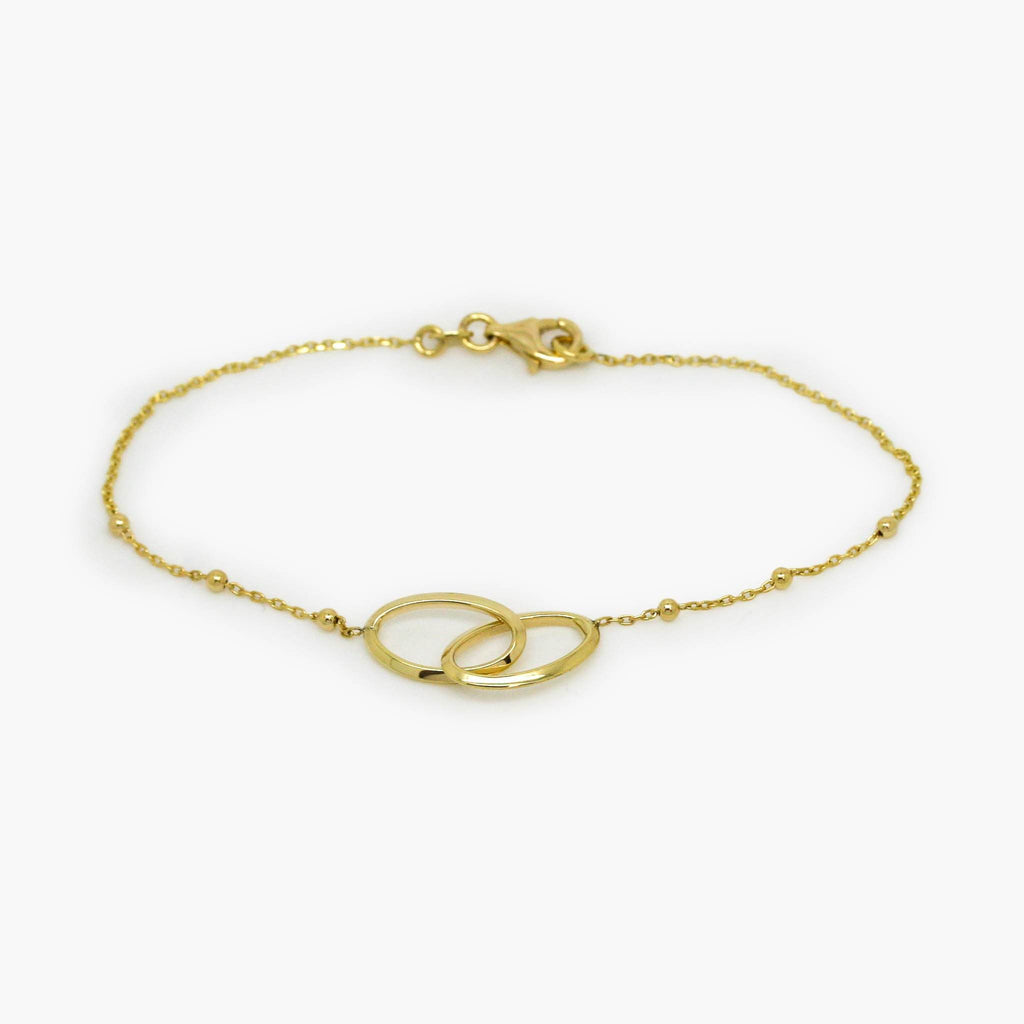 Double Oval Bracelet in 9ct Yellow Gold - Jordans Jewellers