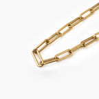 9ct Yellow Gold Paperclip Chain Bracelet