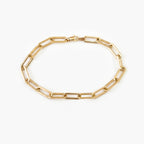 9ct Yellow Gold Paperclip Chain Bracelet
