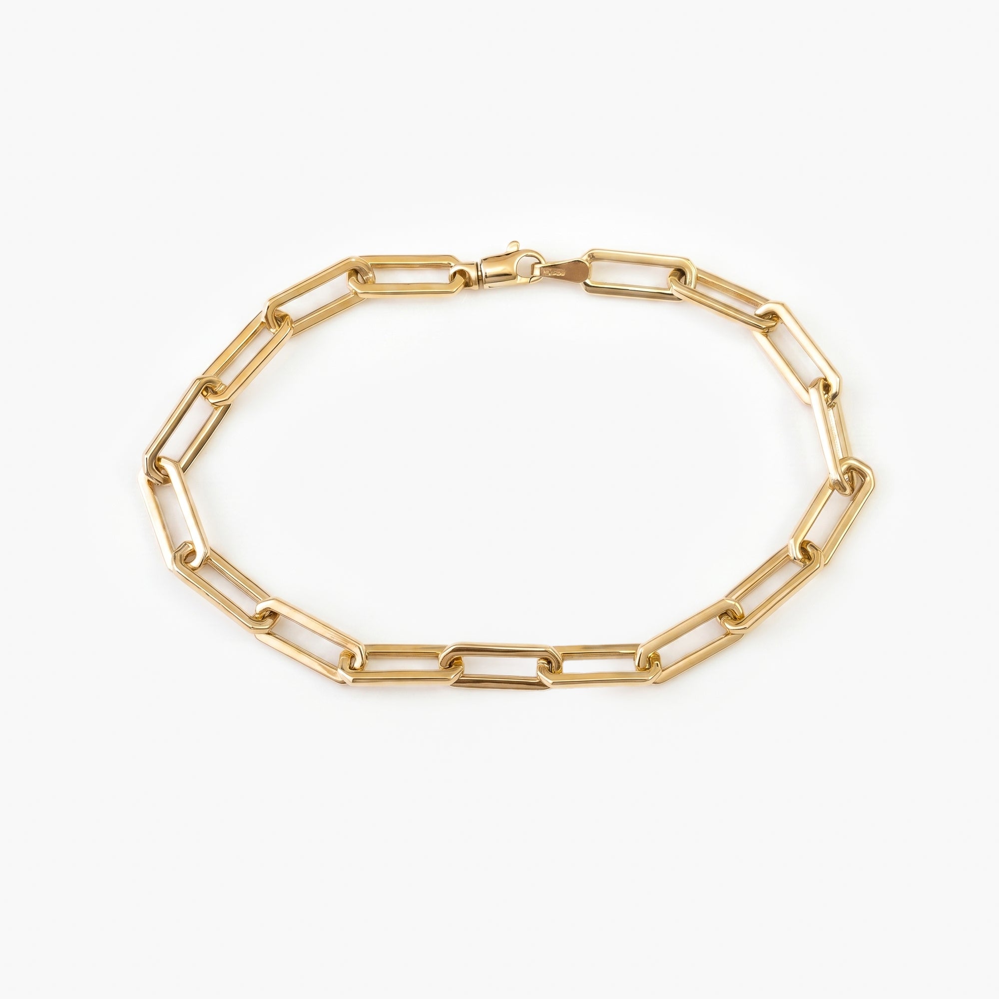 9ct Yellow Gold Paperclip Chain Bracelet