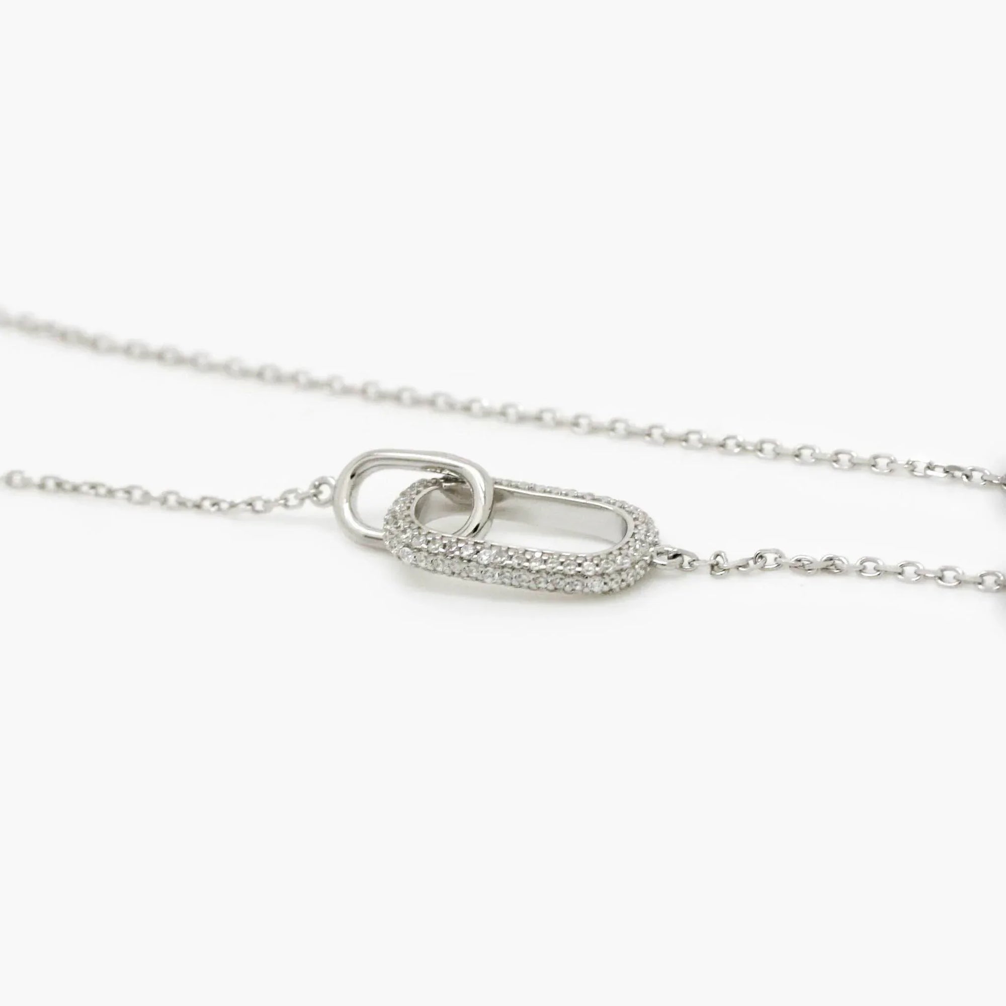Silver CZ Loop Necklace - Jordans Jewellers
