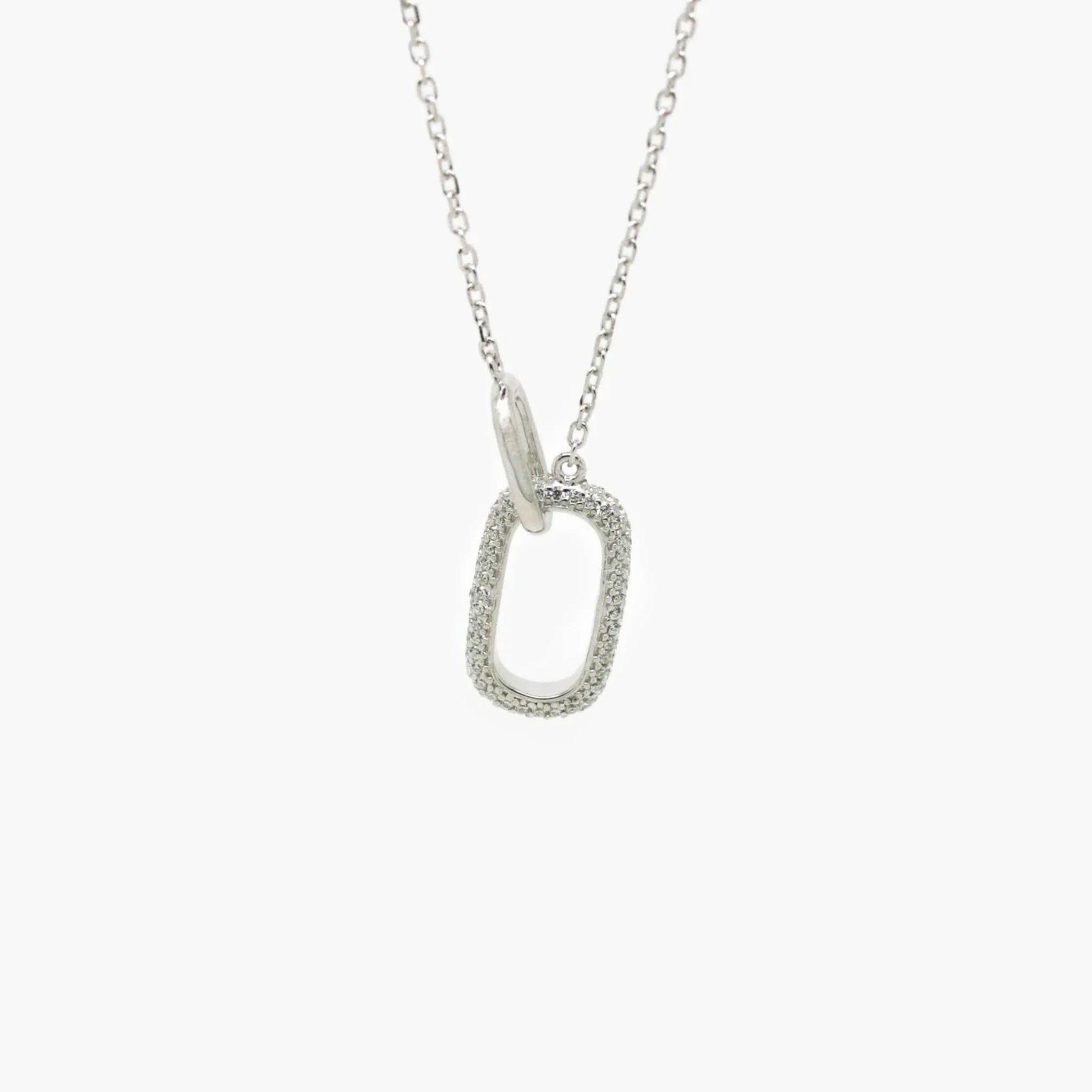 Silver CZ Loop Necklace - Jordans Jewellers