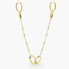 Double Oval & Beaded Necklace in 9ct Yellow Gold - Jordans Jewellers