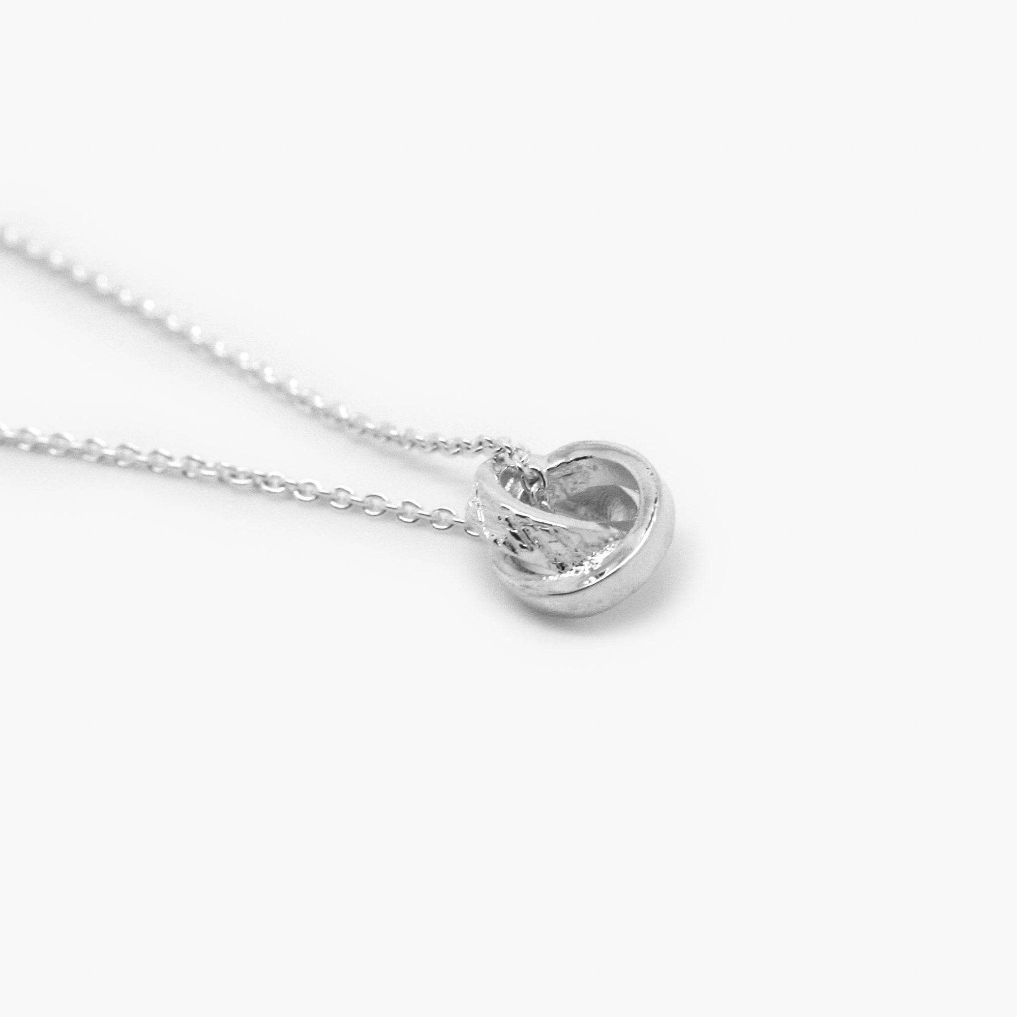 Silver Textured Knot Pendant Necklace - Jordans Jewellers