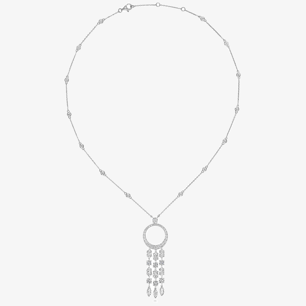 NEW Circles Pendant Long Tassel Necklace
