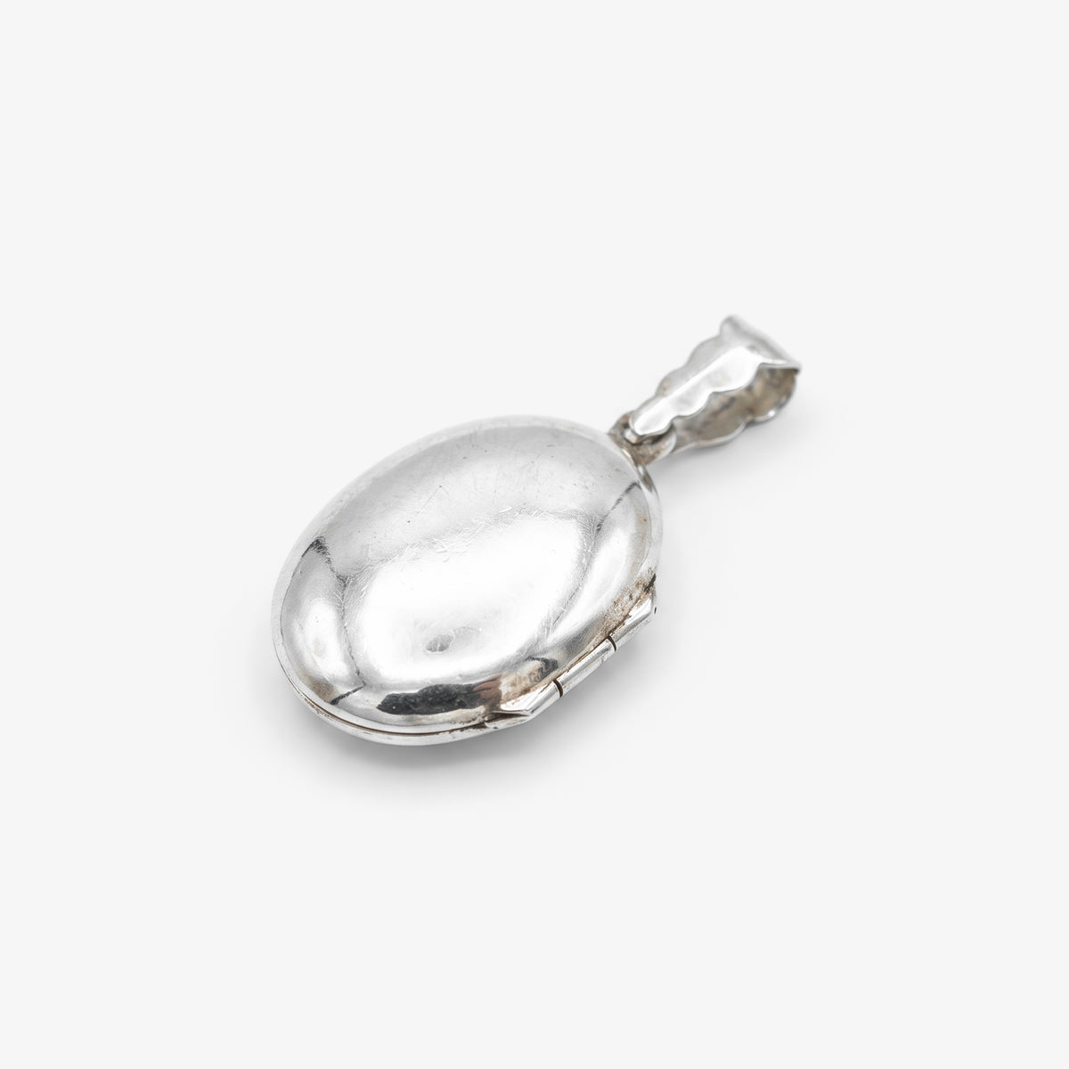 Sterling Silver Oval Locket angle view