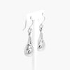 Silver Long Pear Shaped Drop Earrings