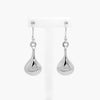 Silver Long Pear Shaped Drop Earrings