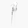 Silver Disc & Bars Dangle Drop Earrings