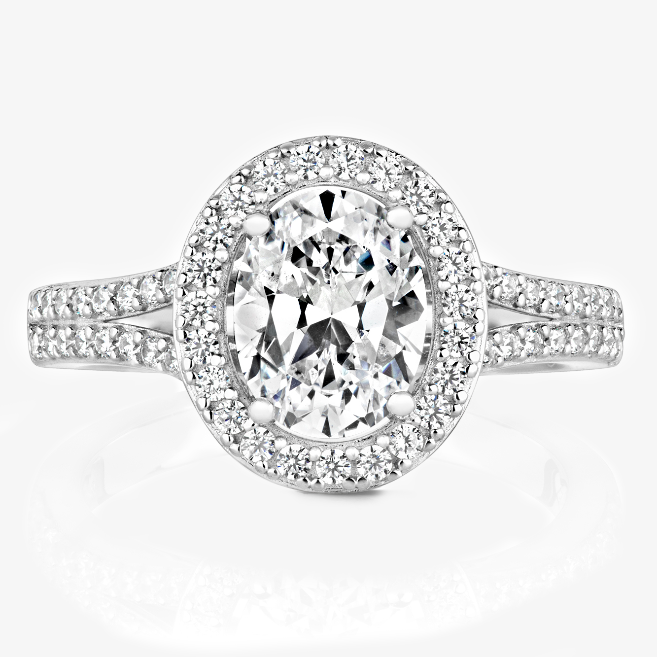 NEW Oval Halo Style Ring Jordans Jewellers