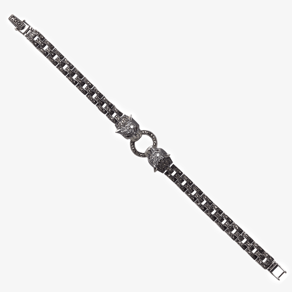 Silver Marcasite Tiger Link Bracelet - Jordans Jewellers