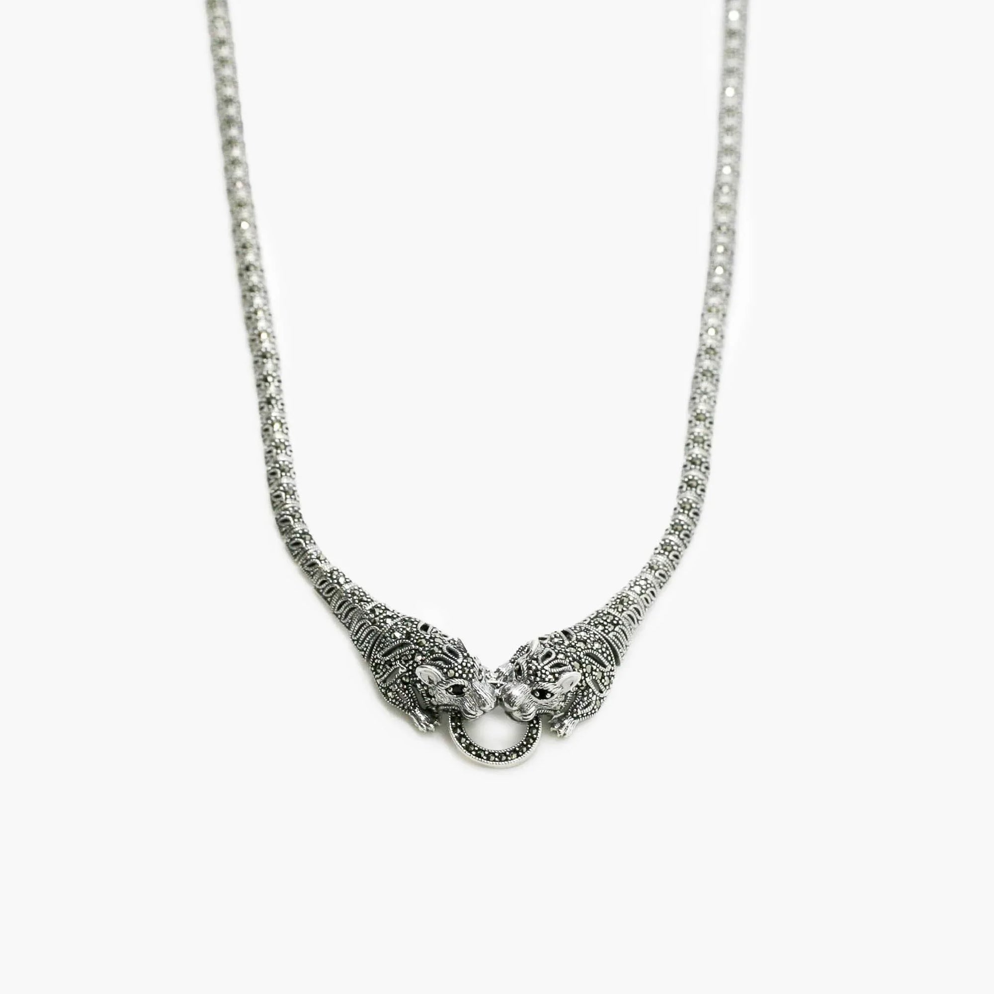 Silver Marcasite Tiger Necklace - Jordans Jewellers