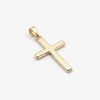 9ct Gold Medium Cross Pendant - side angle