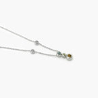 Silver Necklace with Blue Topaz, Peridot & Citrine Drops - Jordans Jewellers