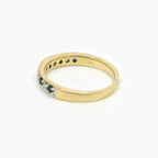 9ct Mixed Gold Sapphire & Diamond Claw Set Half Eternity Ring - Jordans Jewellers