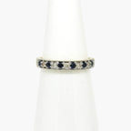 9ct Mixed Gold Sapphire & Diamond Claw Set Half Eternity Ring - Jordans Jewellers