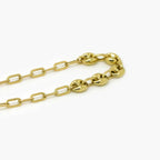 14ct Gold Mixed Link Chain Bracelet - Jordans Jewellers