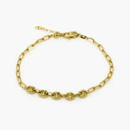 14ct Gold Mixed Link Chain Bracelet - Jordans Jewellers