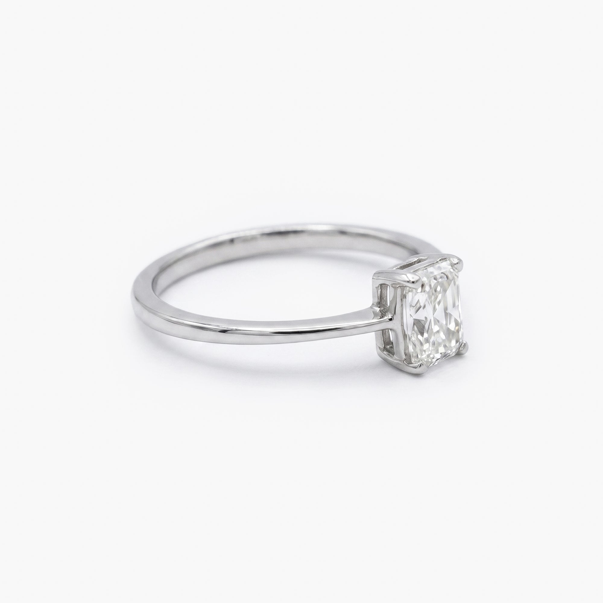 Platinum Radiant Cut Diamond Solitaire Engagement Ring 0.70ct