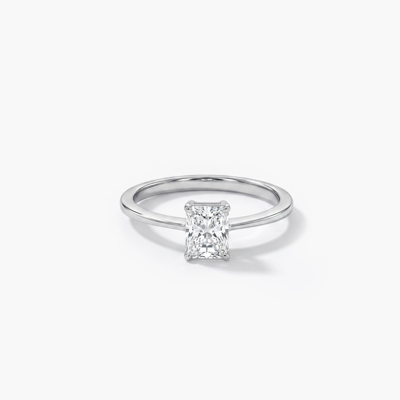 Platinum Radiant Cut Diamond Solitaire Engagement Ring 0.70ct
