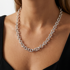 Silver Fancy Oval Link Chain