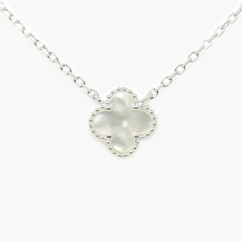 NEW Silver MOP Flower Necklace