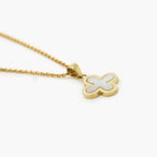 9ct Gold Mother of Pearl Clover Necklace - Jordans Jewellers