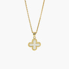 9ct Gold Mother of Pearl Clover Necklace - Jordans Jewellers