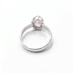Silver Morganite Cabochon Ring