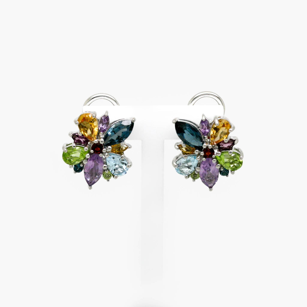 Silver Semi Precious Stud Earrings - Mixed Gemstones - Jordans Jewellers
